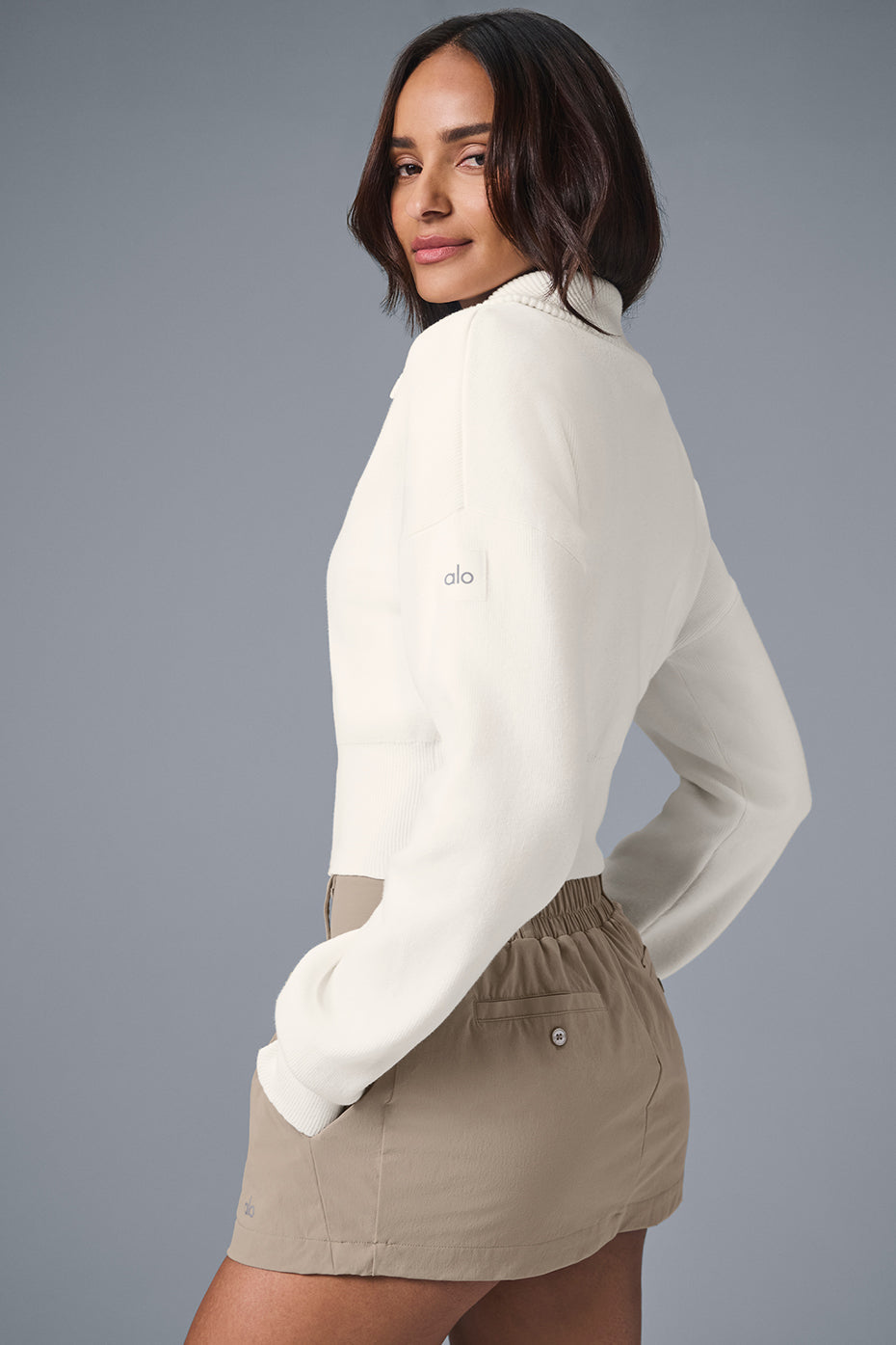 Veste courte en tricot Scholar à fermeture éclair intégrale "DE RETOUR EN STOCK "